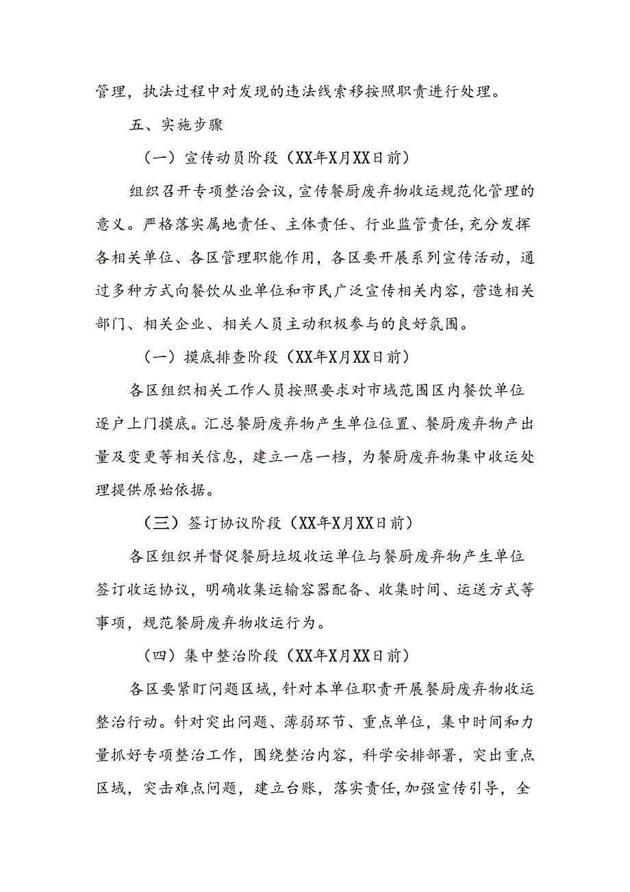 XX市城市管理餐厨废弃物收运专项整治方案.docx_第3页