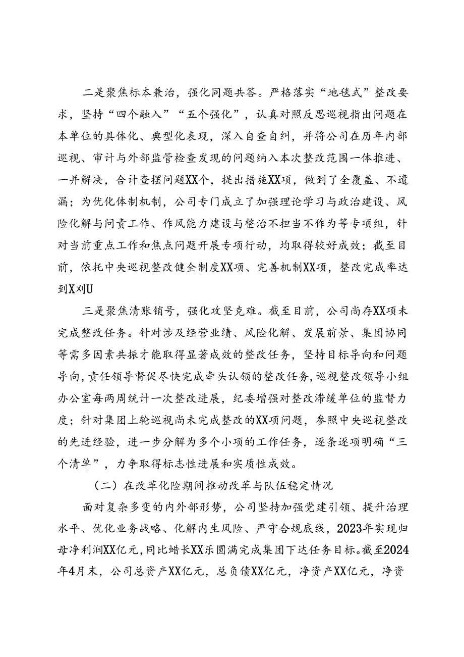 在集团党委巡视“回头看”动员会议上的汇报材料(2).docx_第2页