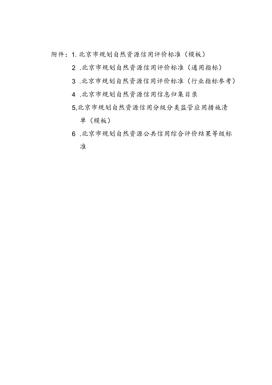 北京市规划自然资源信用评价标准、信息归集目录、分级分类监管应用措施、综合评价结果等级标准.docx_第1页