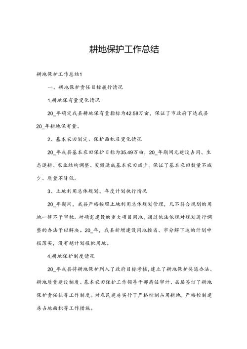 耕地保护工作总结.docx