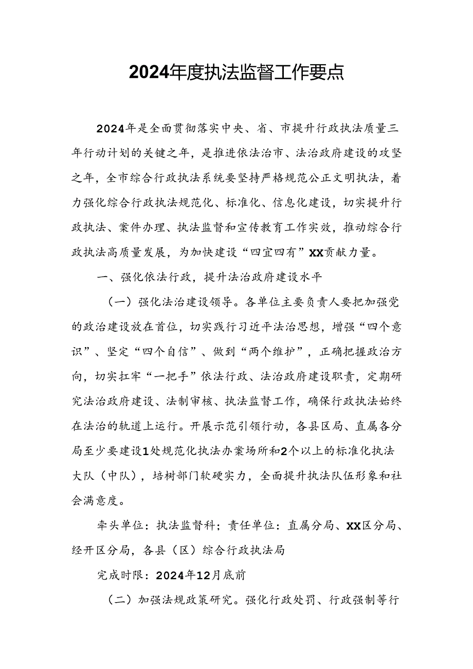 2024执法监督工作要点.docx_第1页