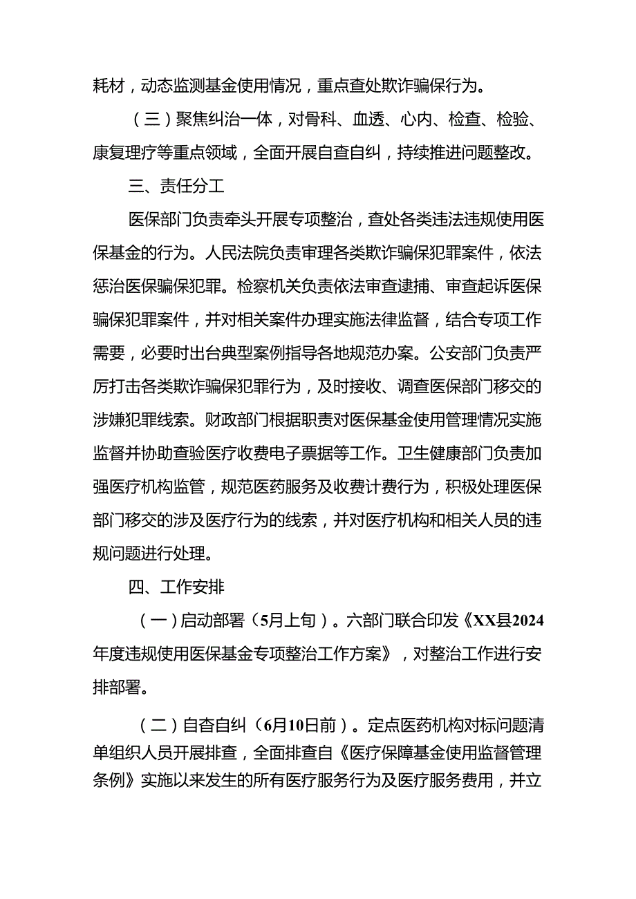 XX县2024违规使用医保基金专项整治工作方案.docx_第2页