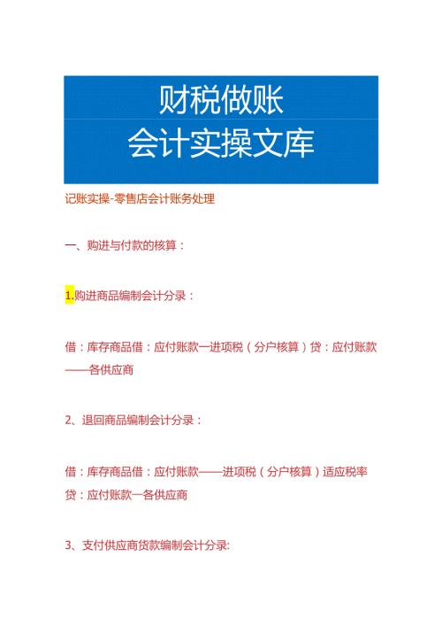 记账实操零售店会计账务处理.docx