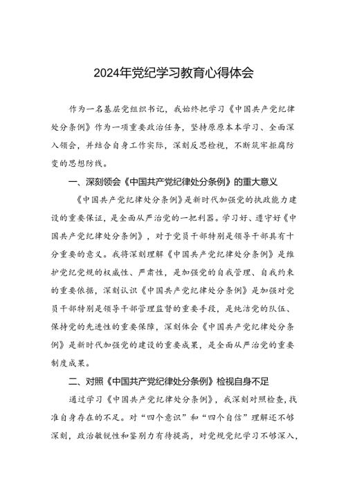 党员干部2024年党纪学习教育心得体会交流发言二十一篇.docx