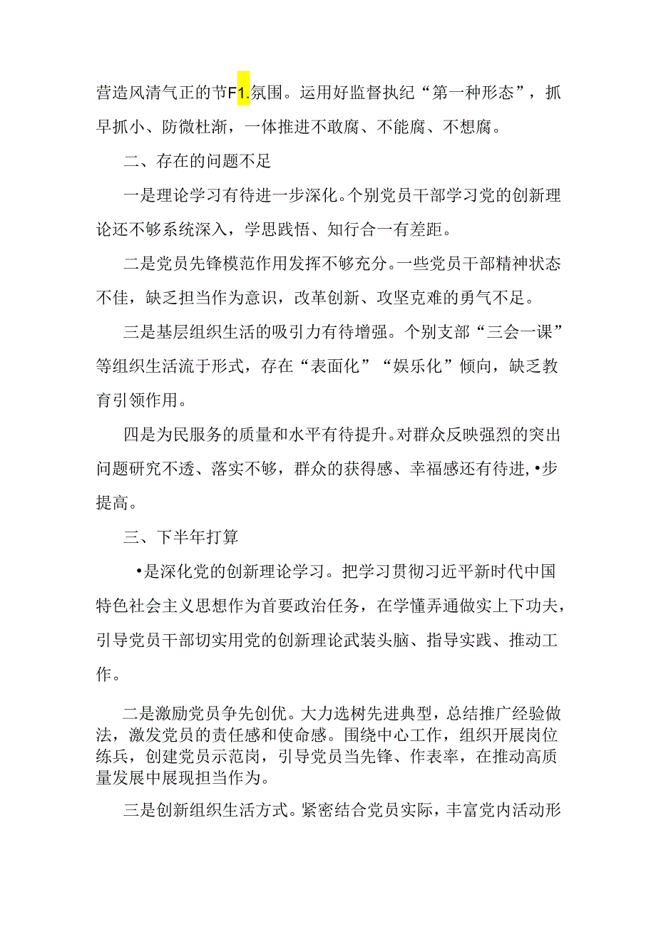 2024年上半年党建工作总结及下一步工作计划3份范文稿.docx_第3页