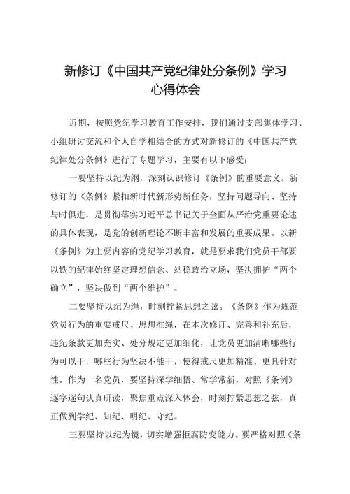 《2024新版中国共产党纪律处分条例》学习心得体会十九篇.docx