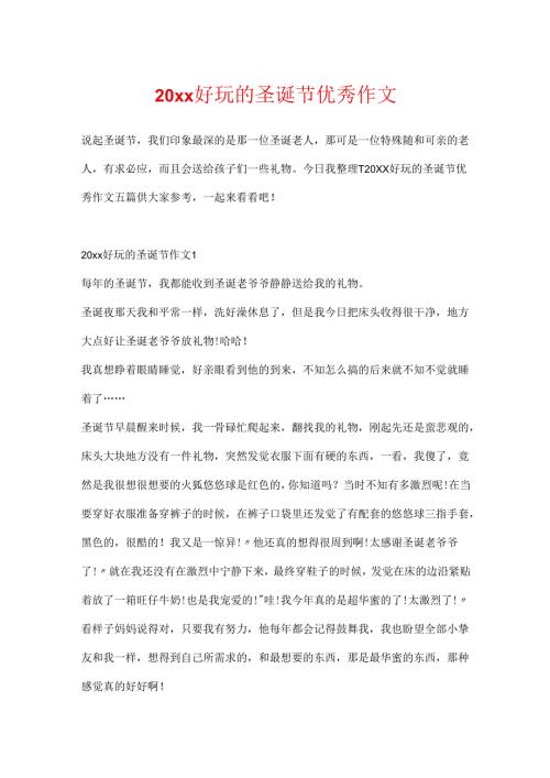 20xx有趣的圣诞节优秀作文.docx