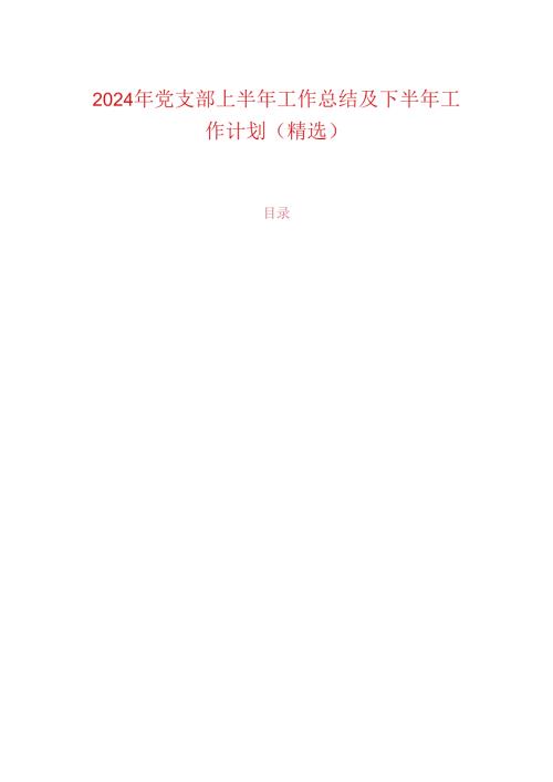 2024年党支部上半年工作总结及下半年工作计划（精选）.docx