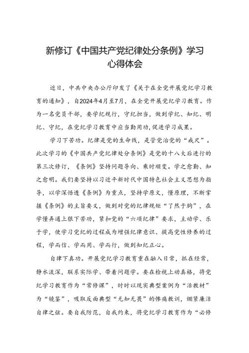 2024新修订中国共产党纪律处分条例关于六项纪律的研讨发言材料二十二篇.docx