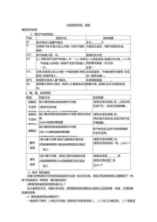 2024物质的检验、鉴别专题.docx