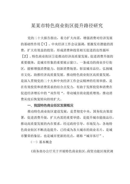 某某市特色商业街区提升路径研究.docx