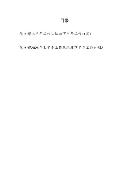 2024上半年党支部工作总结及下半年工作计划打算2篇.docx