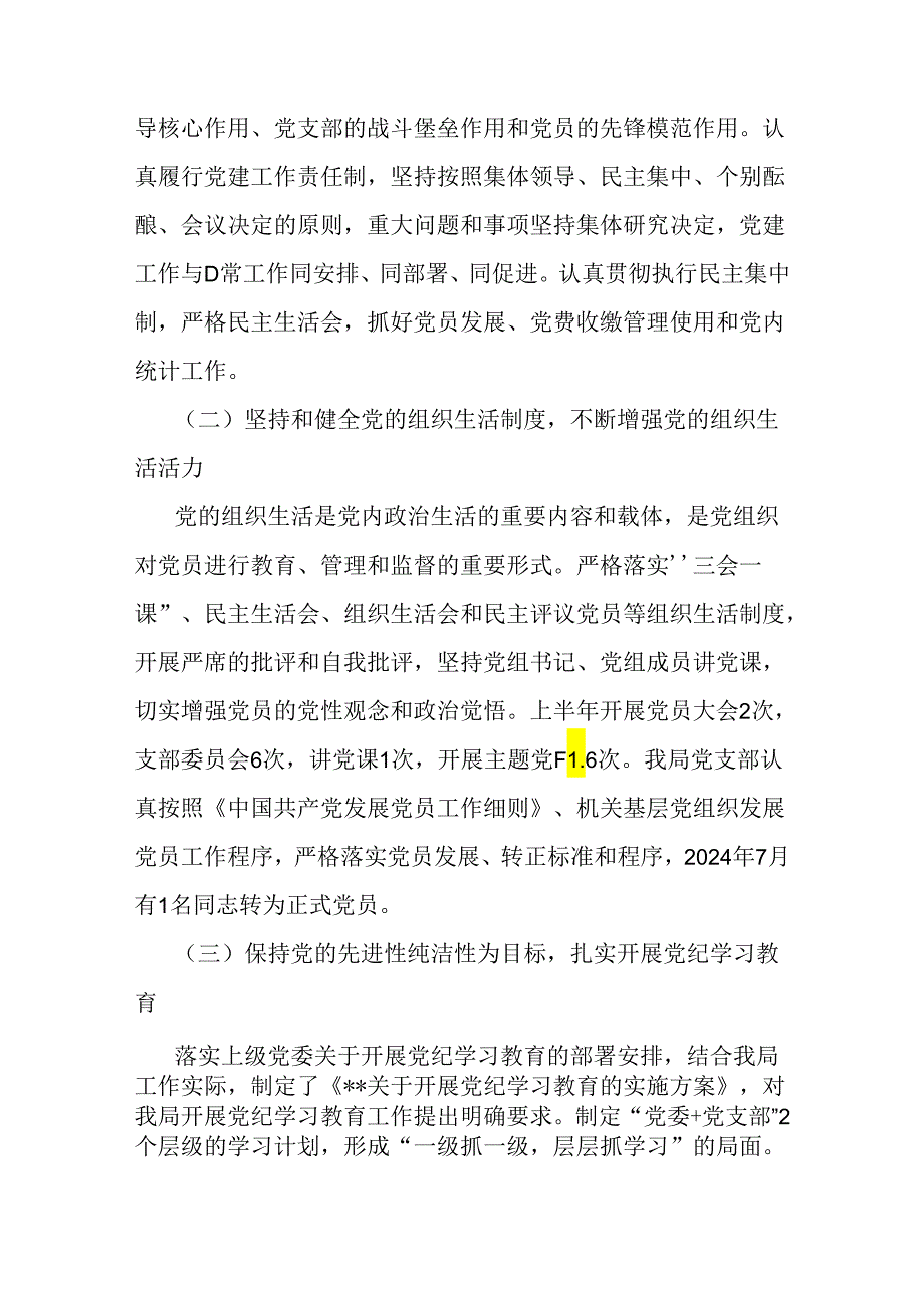 2024年上半年党建工作开展情况和下半年工作计划2篇例文.docx_第2页