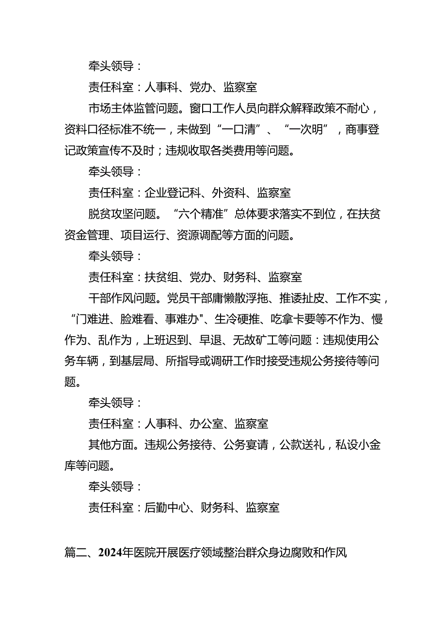 2024全市整治群众身边不正之风和腐败问题专项行动工作方案（共8篇）.docx_第3页