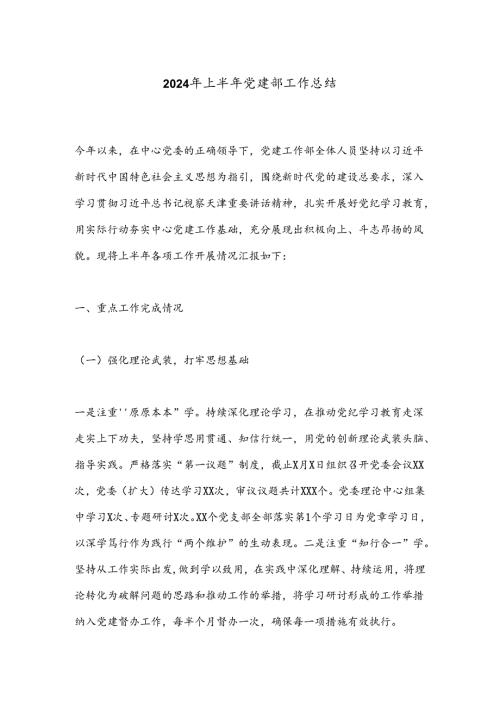 2024年上半年党建部工作总结.docx