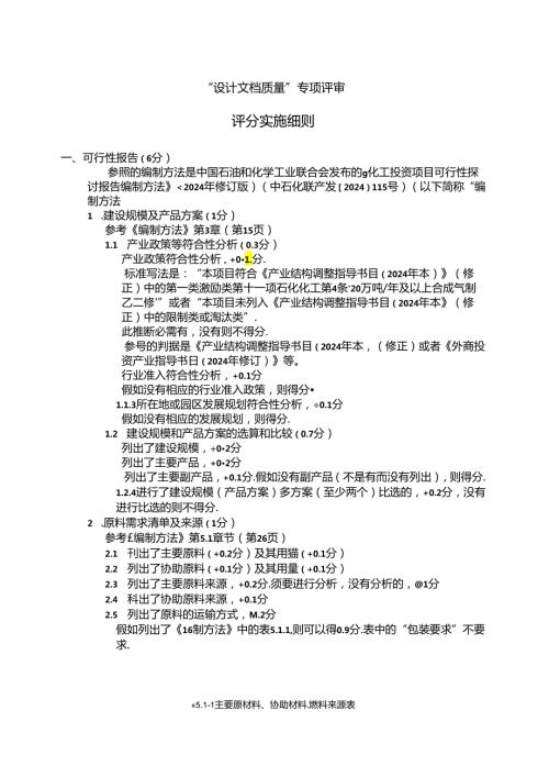 2024全国大学生化工设计竞赛设计文档质量评审细则.docx