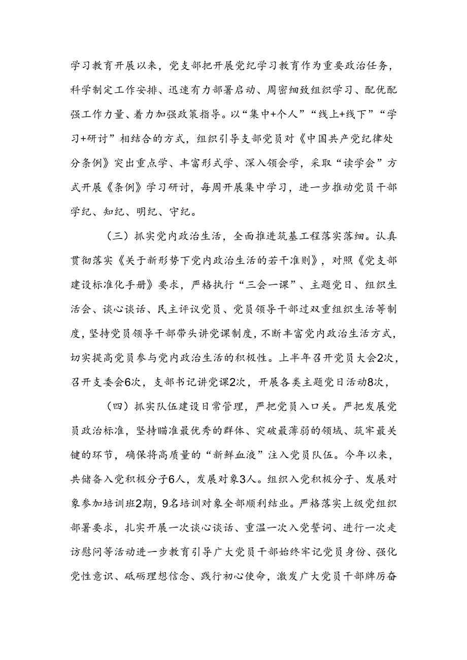 党支部2024年上半年工作总结报告共八篇.docx_第2页