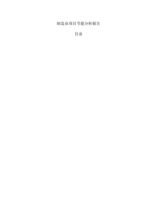 制造业项目节能分析报告.docx