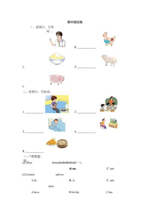 看图写字期中测试卷.docx