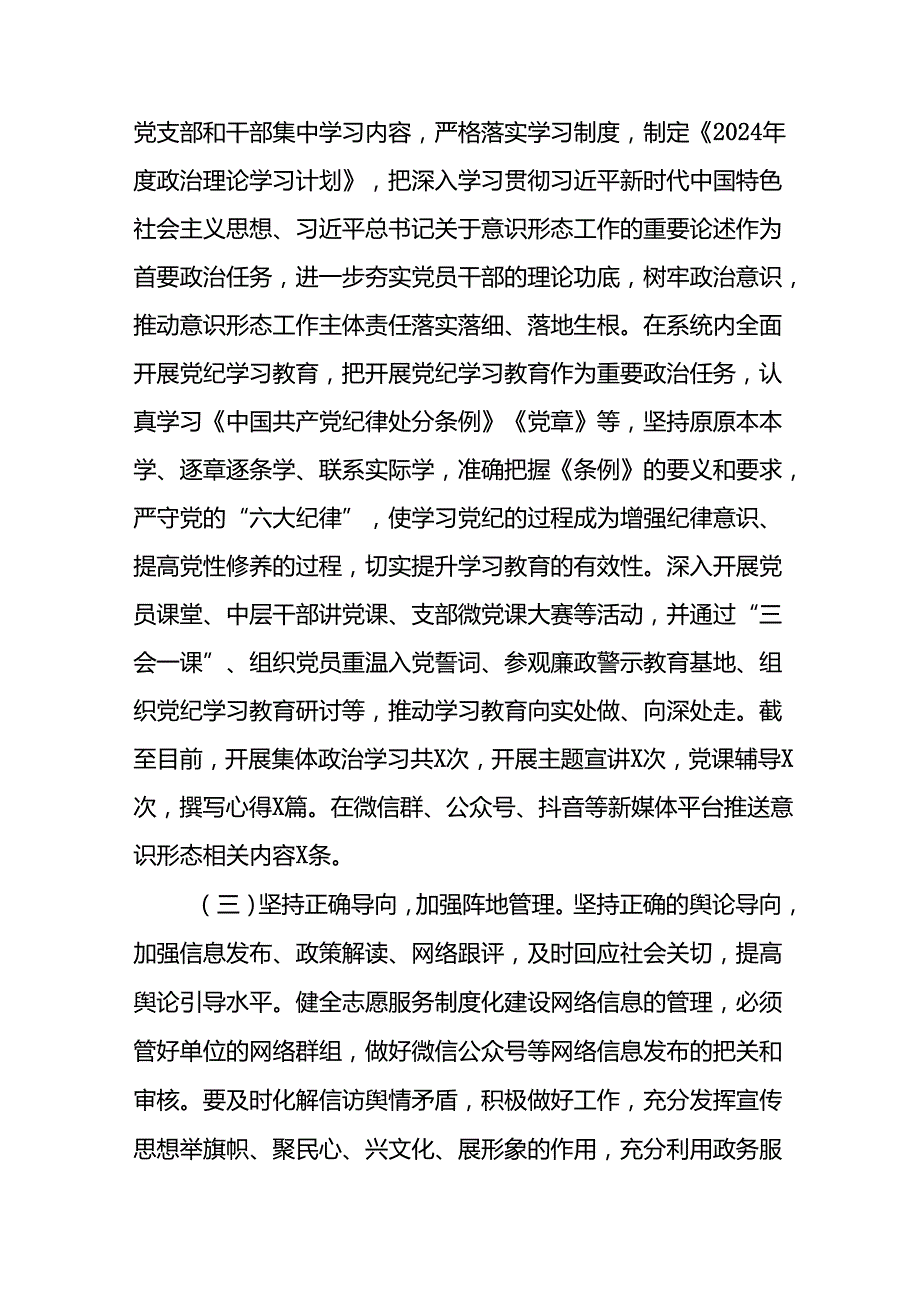 2024年开展上半年党支部意识形态情况工作报告 （汇编3份）.docx_第2页