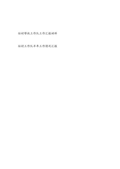 2024驻村帮扶工作队（半年）工作情况汇报材料共2篇.docx