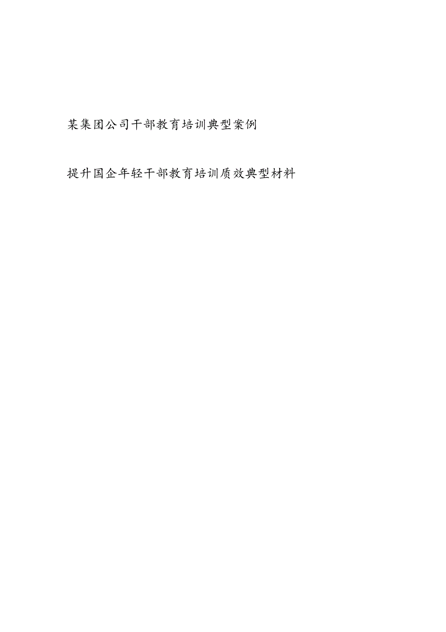 集团公司国企干部教育培训典型案例和提升国企年轻干部教育培训质效典型材料.docx_第1页