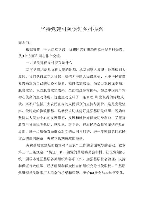 坚持党建引领 促进乡村振兴.docx