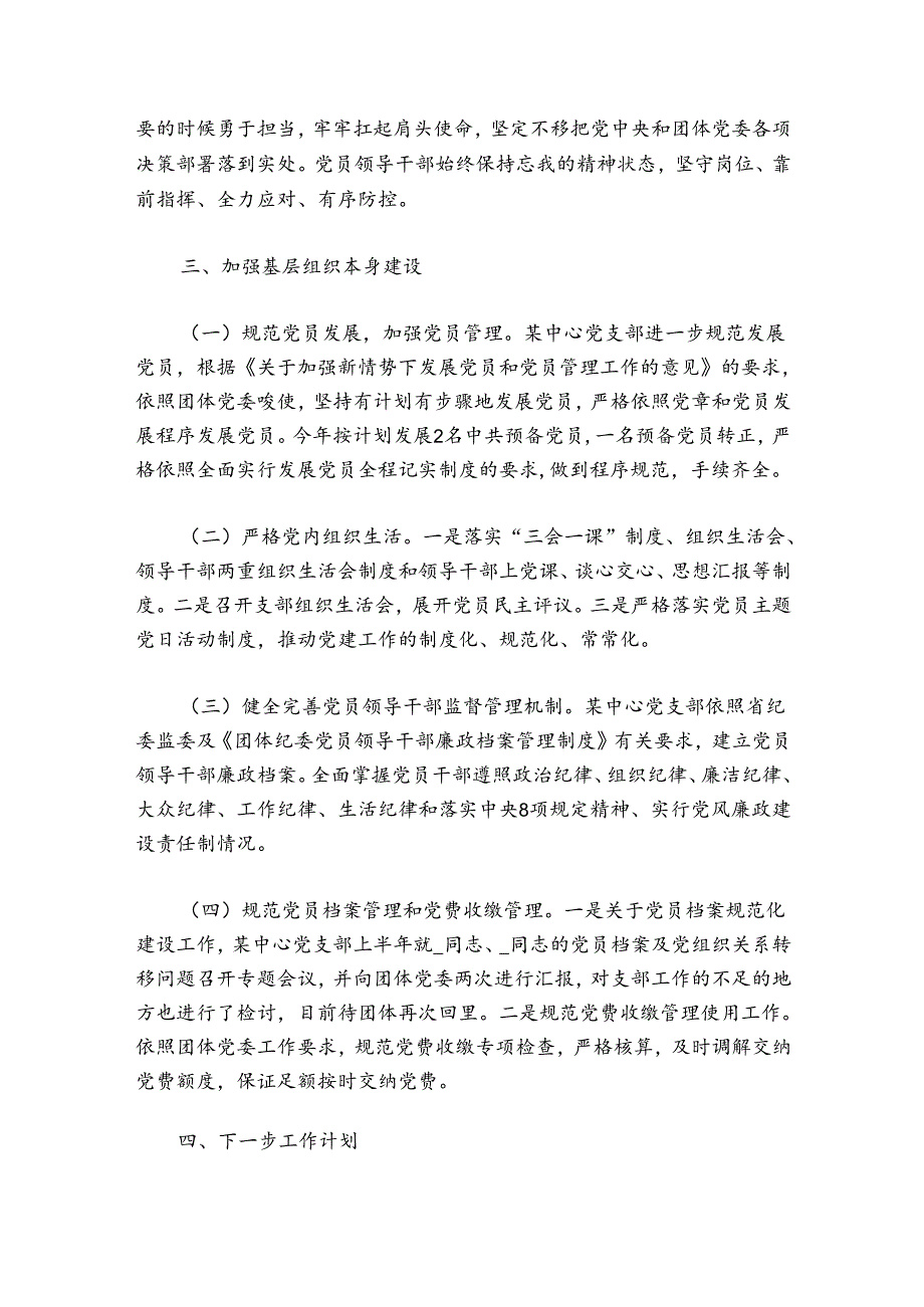 党支部半年主要工作总结范文20242024八篇.docx_第2页