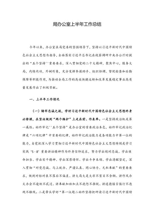 局办公室上半年工作总结(1).docx
