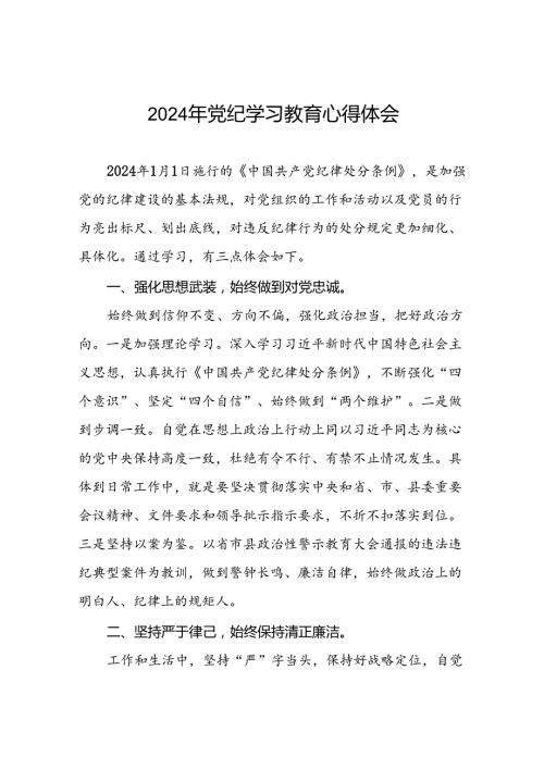 2024年党纪学习教育关于学习新版中国共产党纪律处分条例的心得感悟交流发言二十一篇.docx