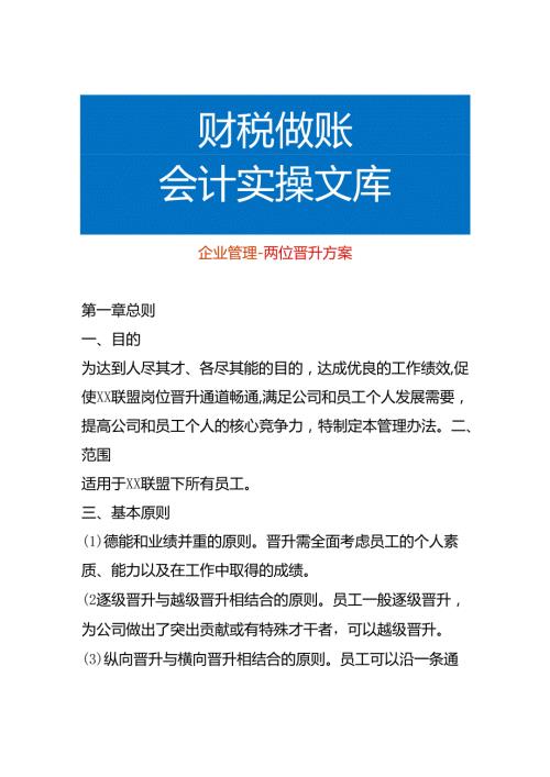 企业管理岗位晋升方案.docx