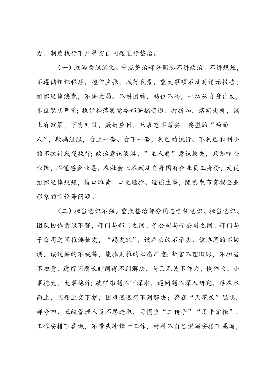 关于开展全司员工作风纪律专项整治活动的方案(1).docx_第2页
