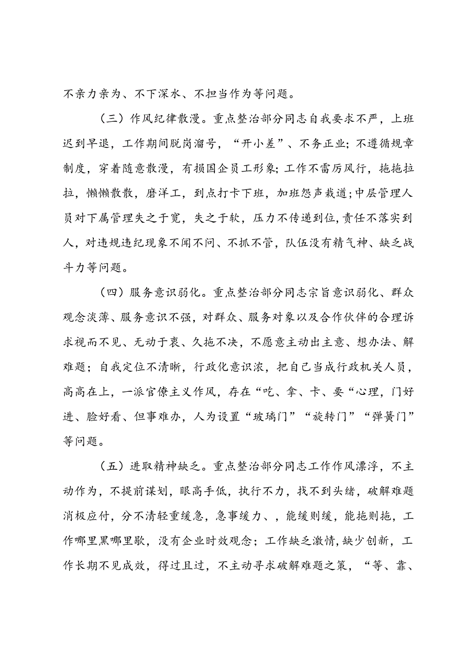 关于开展全司员工作风纪律专项整治活动的方案(1).docx_第3页