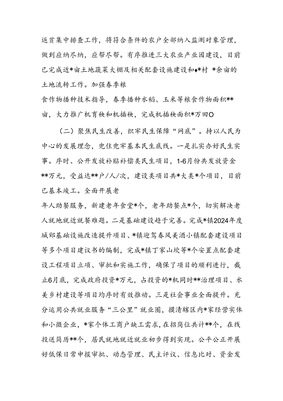镇人民政府2024年上半年工作总结及下半年工作计划(1).docx_第2页