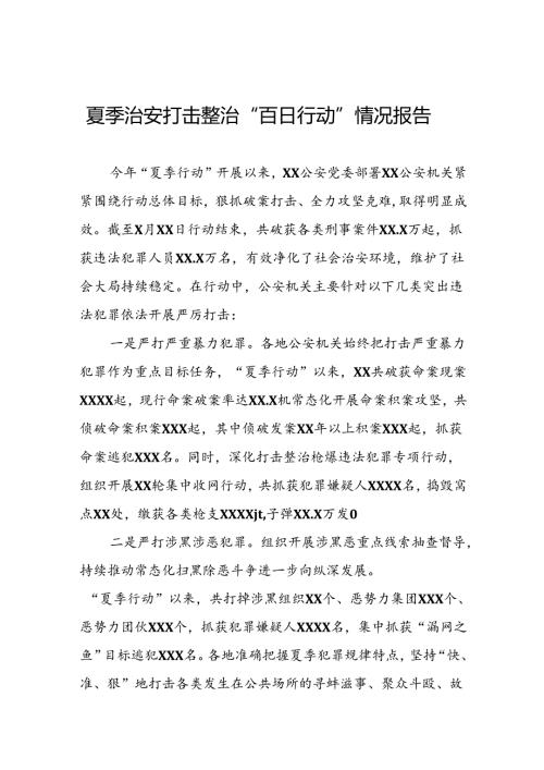 2024年公安夏季治安打击整治专项行动总结汇报十四篇.docx