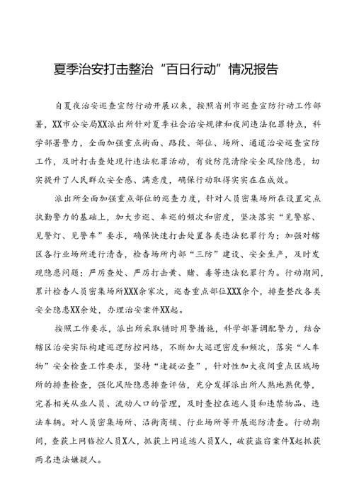 派出所2024公安夏季治安打击整治行动情况报告8篇.docx
