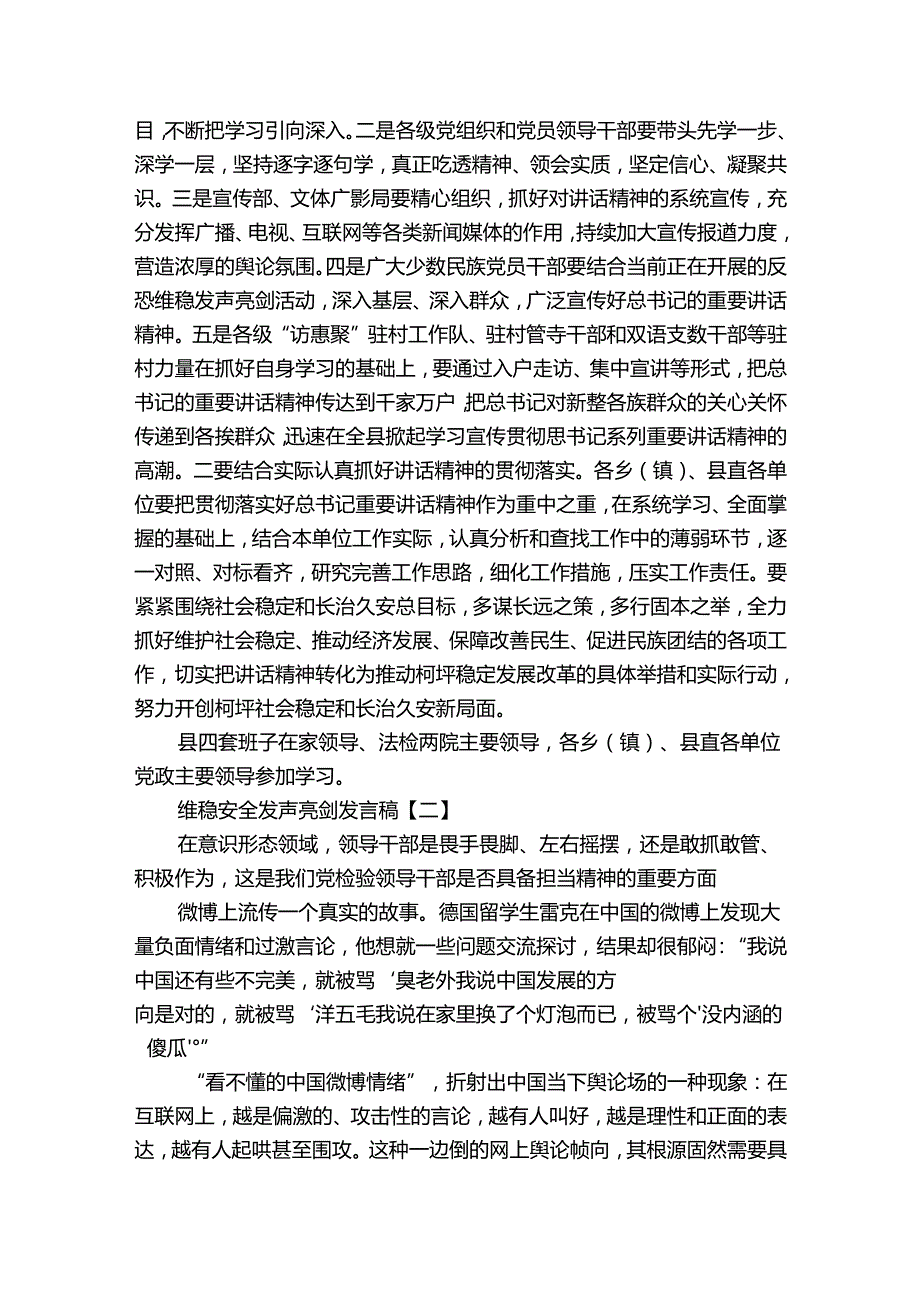 维稳发声亮剑发言稿3篇(关于维稳的发声亮剑).docx_第2页
