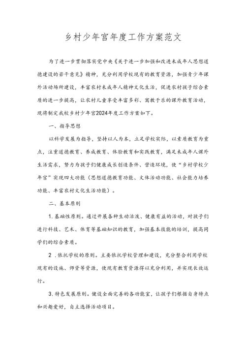 乡村少年宫工作方案范文.docx