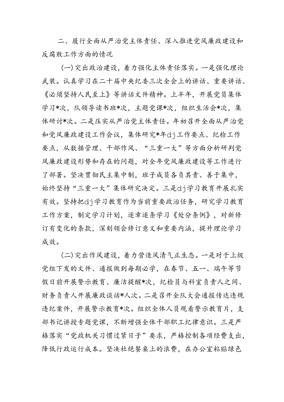 统计调查队半年落实从严治党主体责任总结.docx_第2页