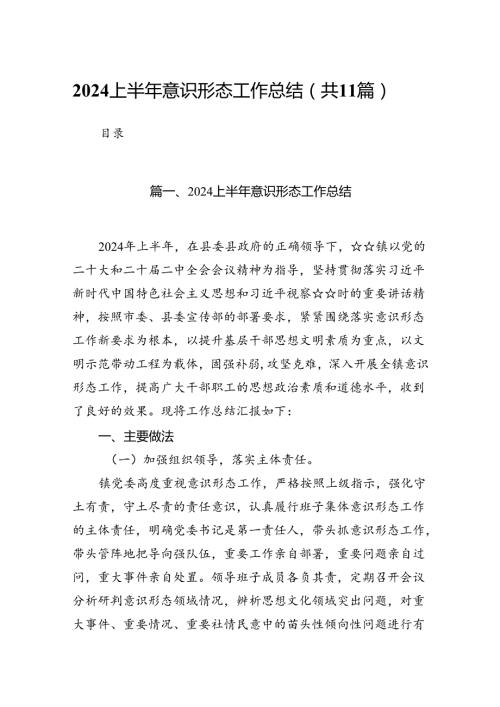 （11篇）上半年意识形态工作总结例文.docx