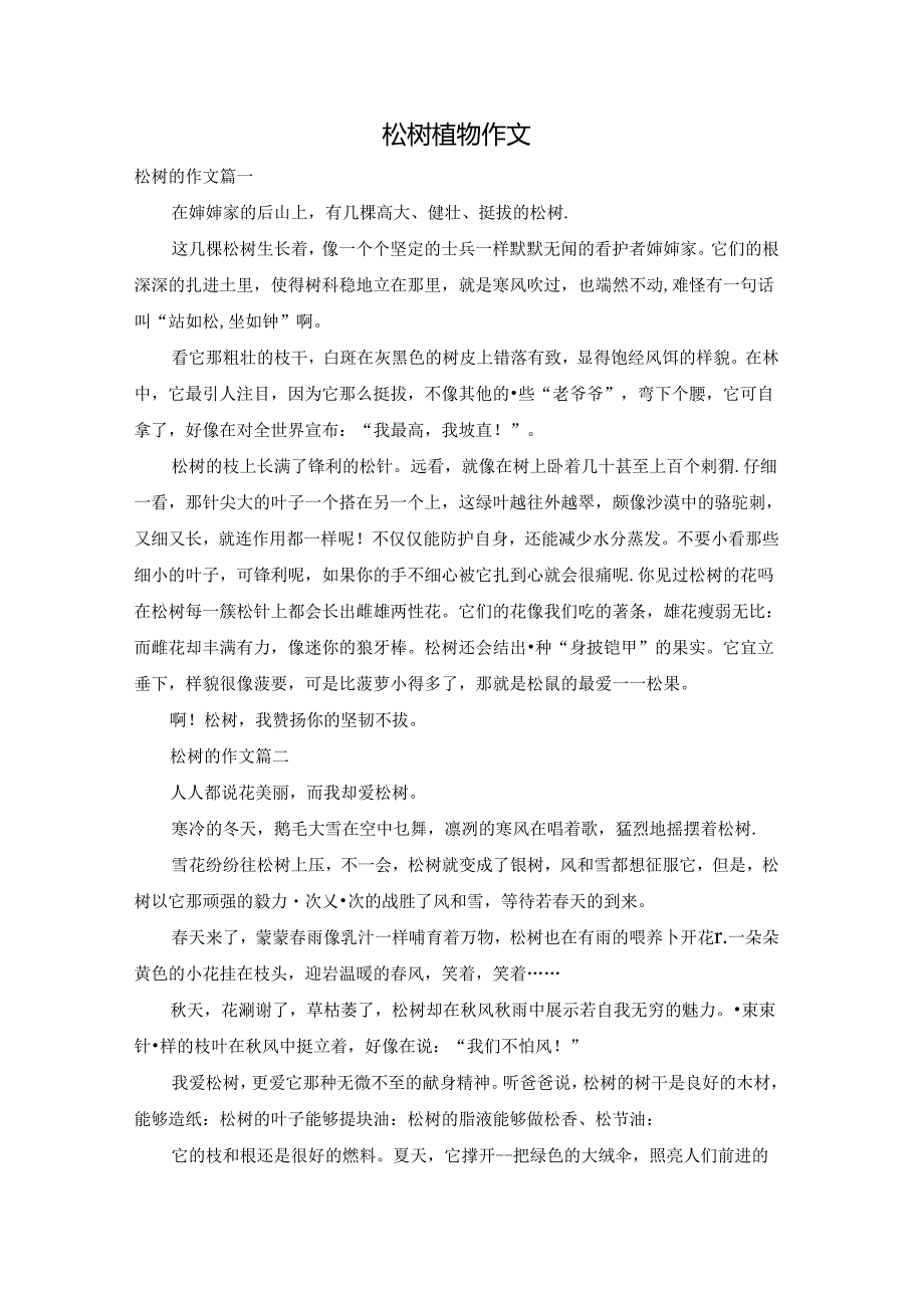 松树植物作文.docx_第1页