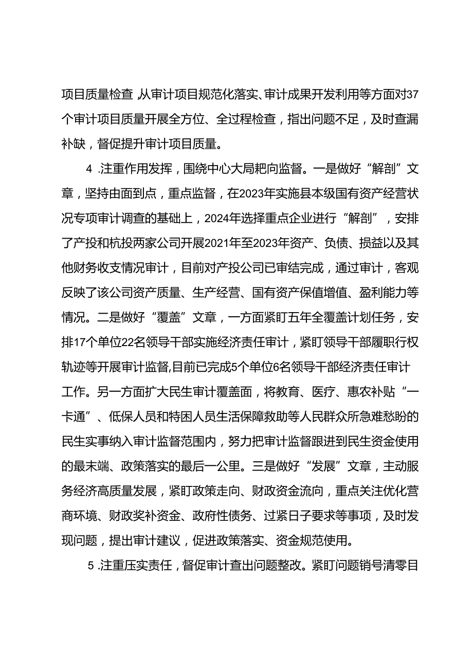 县审计局2024上半年工作总结.docx_第3页