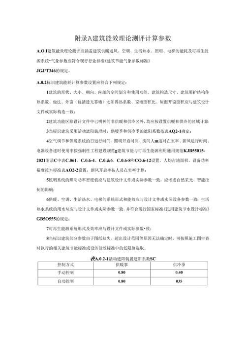 建筑能效理论测评计算参数、理论测评表、运行测评计算工具输入参数.docx