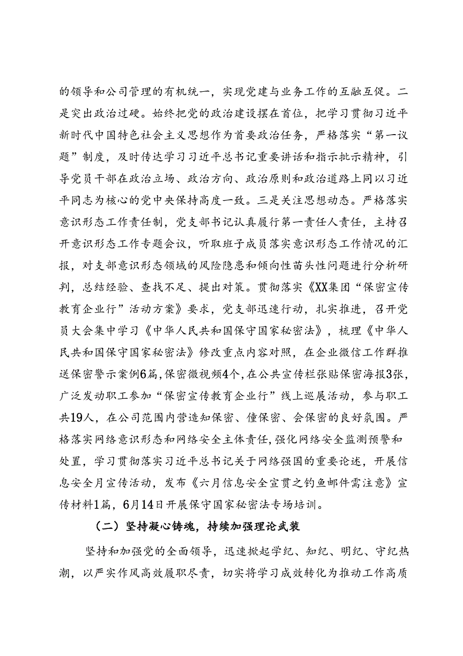 公司党支部2024年上半年党建工作总结(1).docx_第2页