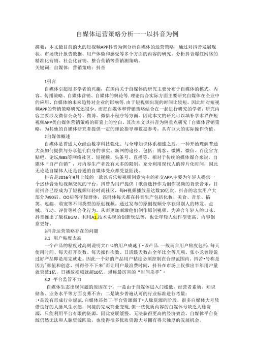 自媒体运营策略分析——以抖音为例.docx