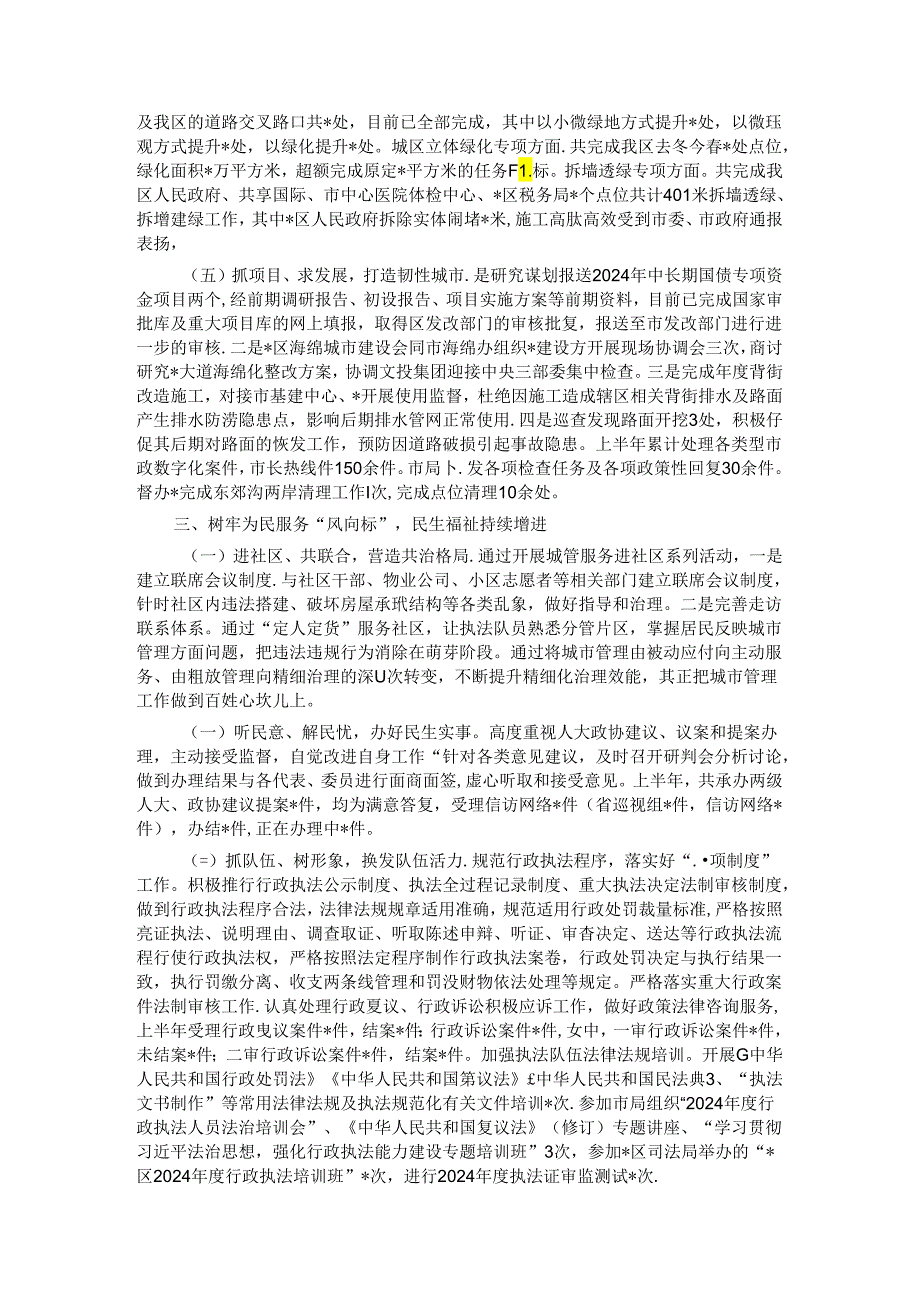 区城市管理局2024年上半年工作总结及下半年工作计划(1).docx_第3页
