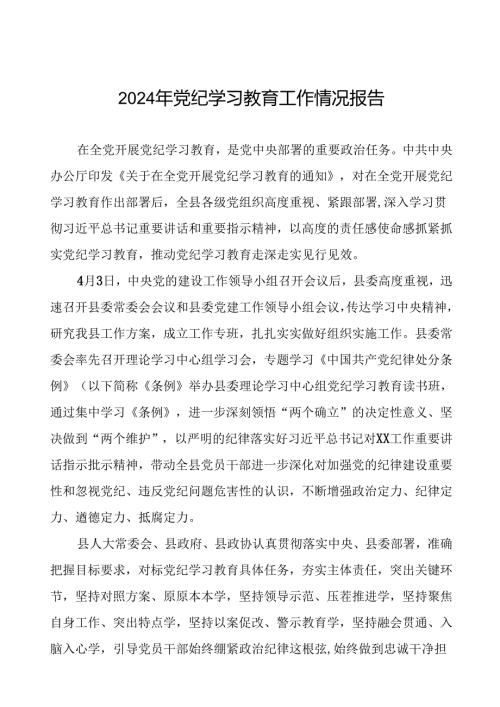 十九篇2024年党纪学习教育开展情况总结汇报.docx