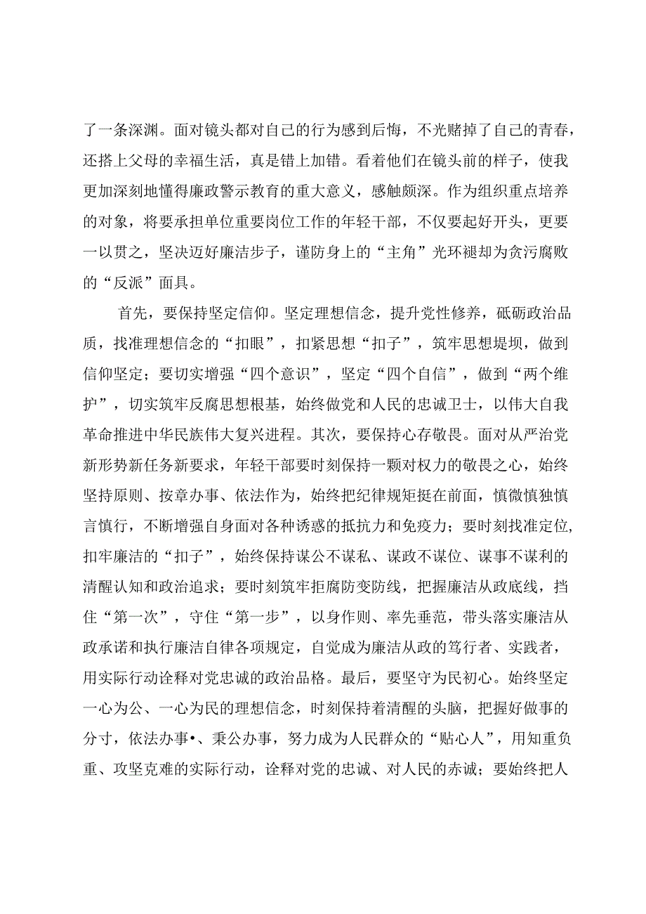 在青年干部话清廉交流会上的发言提纲(1).docx_第2页