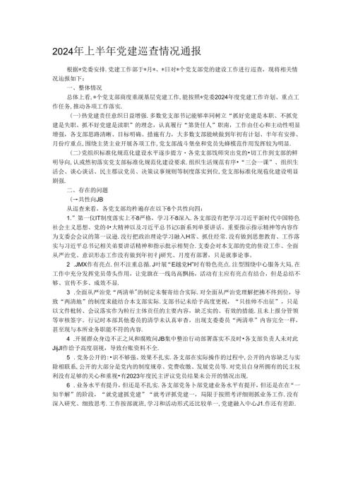 2024年上半年党建巡查情况通报.docx