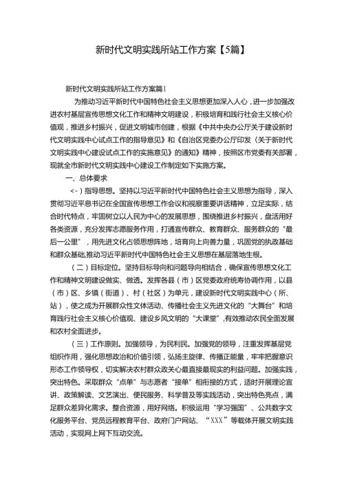 新时代文明实践所站工作方案【5篇】.docx